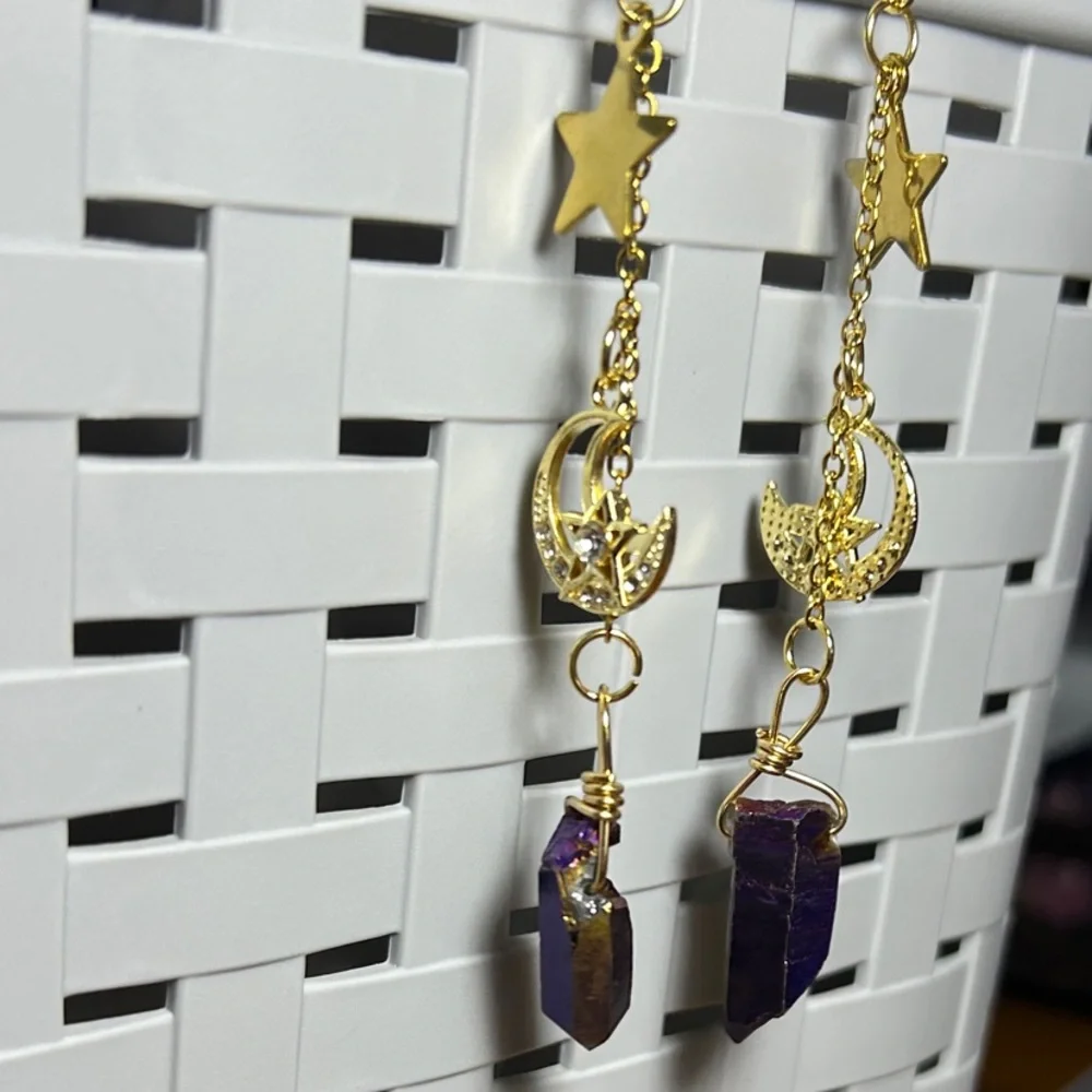 3/$25 Star and Moon Dangle Earrings - Picture 5 of 5